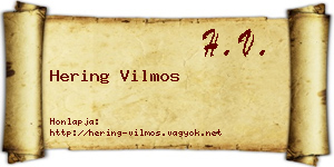 Hering Vilmos névjegykártya